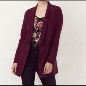 Lauren Conrad Long Maroon Blazer